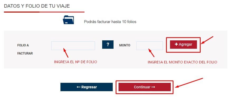 Facturacion AVM Ovnibus Folio del viaje