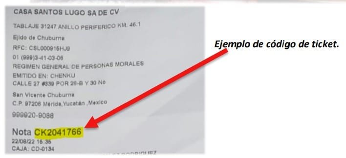 Facturacion Casa Santos Lugo Ejemplo de ticket