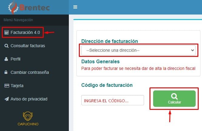 Facturacion Servicio Izvaroco Codigo de facturacion