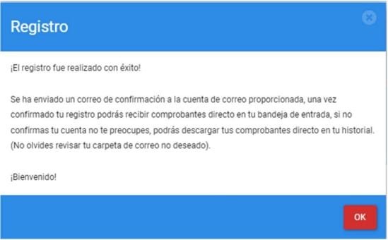 Facturacion SAI5244 Registro completado Facturacion SAI5244 Registro completado
