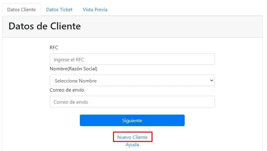Facturacion Super Fasti Nuevo cliente