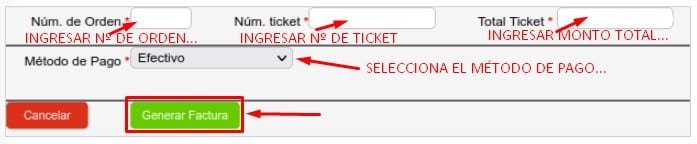 Facturacion El Pollo Loco Datos del ticket