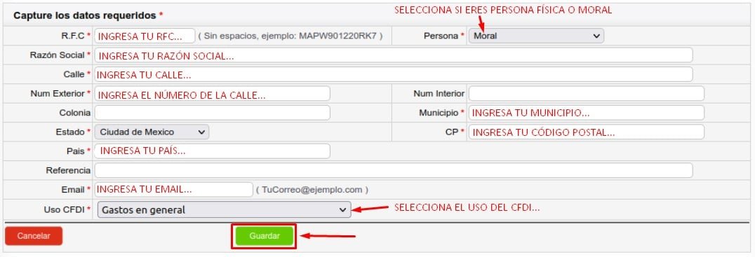 Facturacion El Pollo Loco Datos fiscales