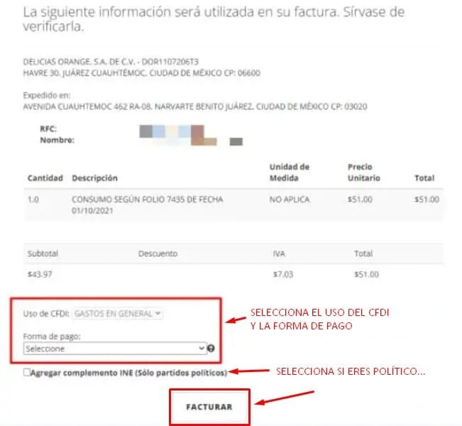 Facturacion Olive Garden Revisar detalles Facturacion Olive Garden Revisar detalles