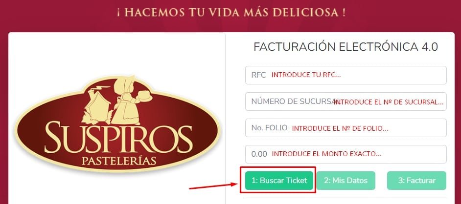 Facturacion Suspiros Datos del ticket Facturacion Suspiros Datos del ticket