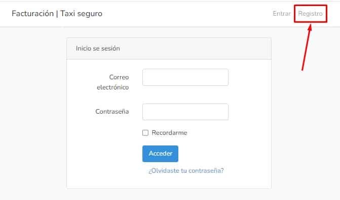 Facturacion Taxi Seguro Acceso al portal
