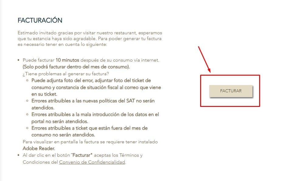 Facturacion Carls Jr Dexfood Boton Facturar