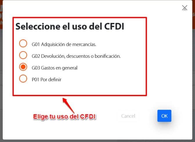 Facturacion La Gran Bodega Uso del CFDI
