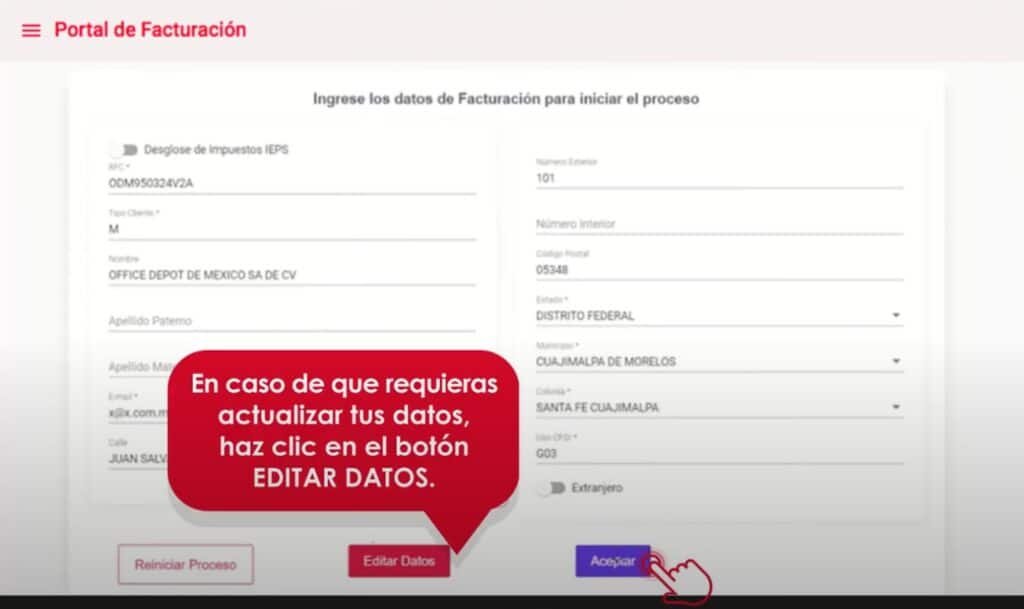 Facturacion Marchand Datos de facturacion