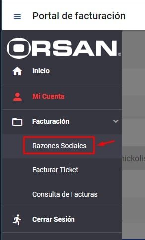Facturacion Mobil Orsan Razones sociales