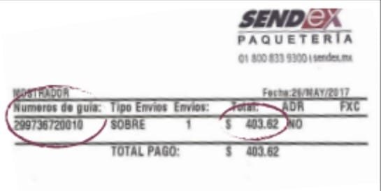 Facturacion SendEx Ticket de ejemplo