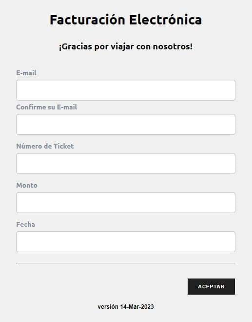 Facturacion TPA Taxi Formulario