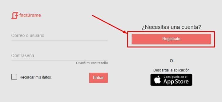 Facturacion Todogas Boton Registro