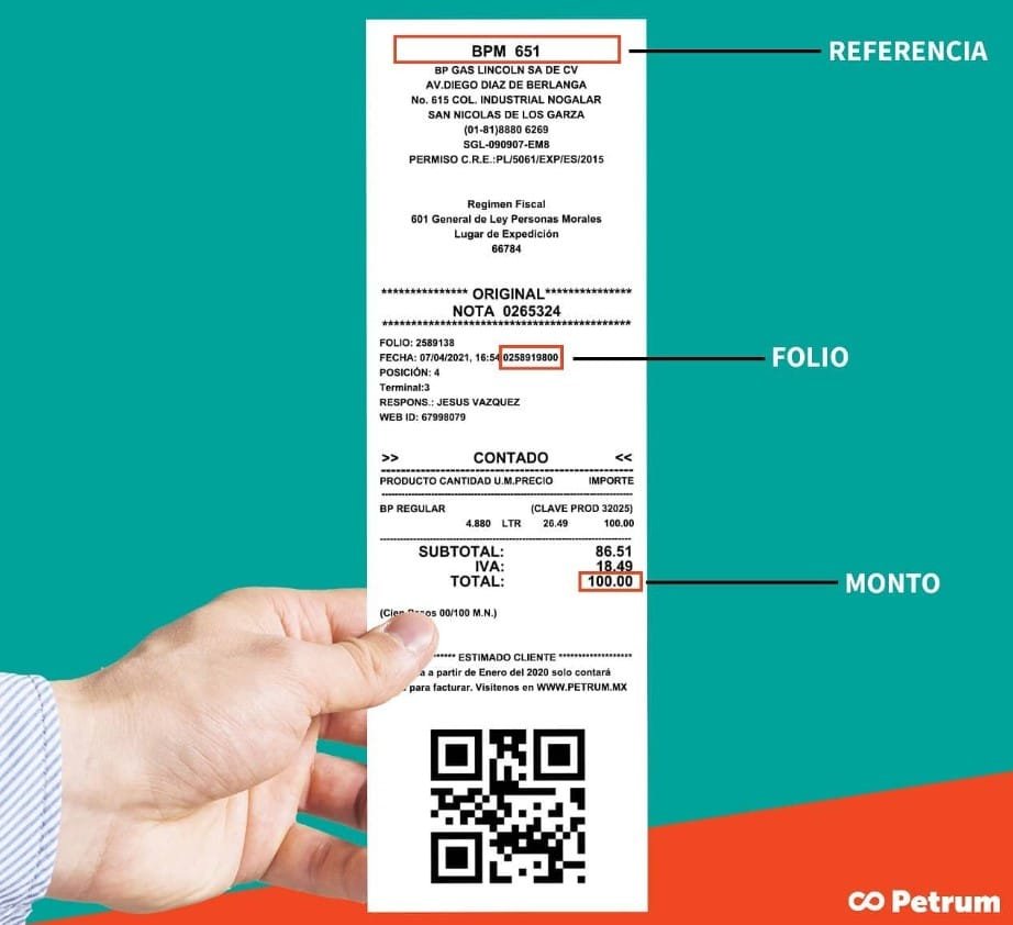 Petrum facturacion Ticket de ejemplo