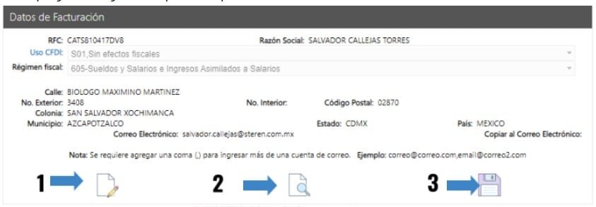Steren Facturacion Datos de facturacion