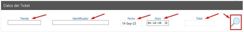 Steren Facturacion Datos del Ticket