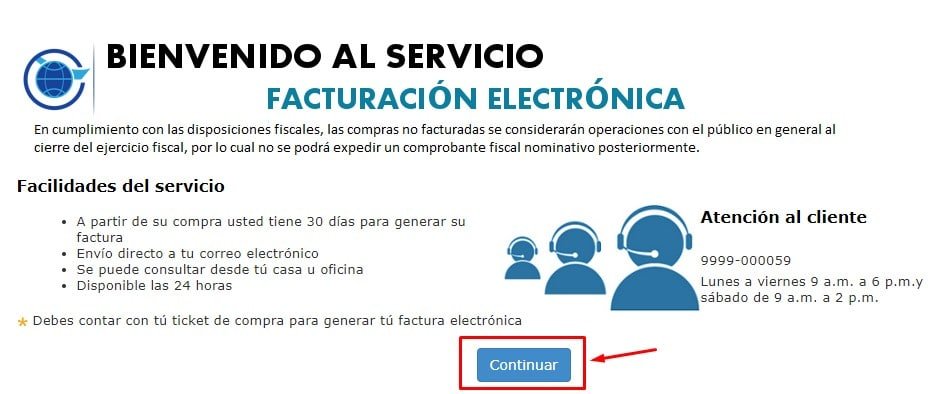 Super Aki Facturacion Portal Continuar