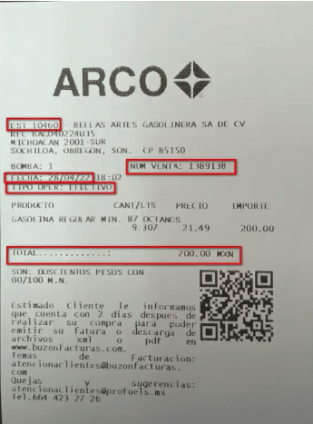 como facturar arco gasolineras