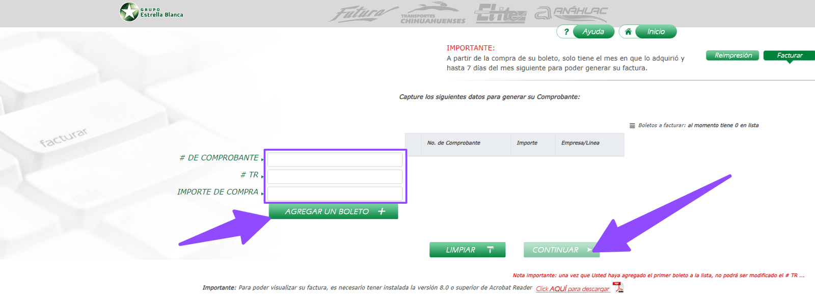 como facturar estrella blanca 2