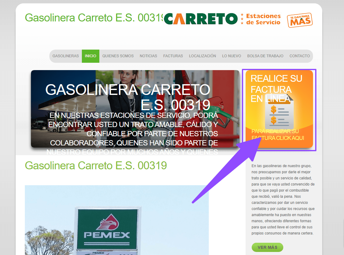 como facturar gasolinera carreto 2