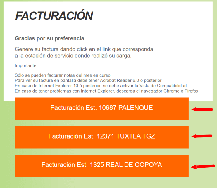 como facturar gasolinera