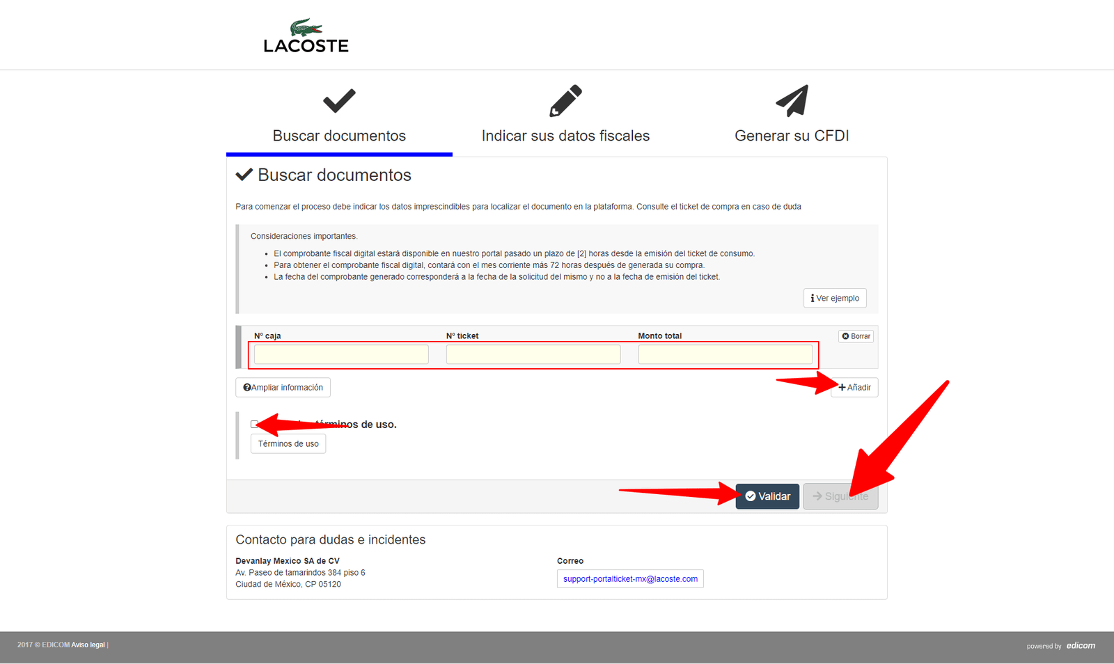 como facturar lacoste 1