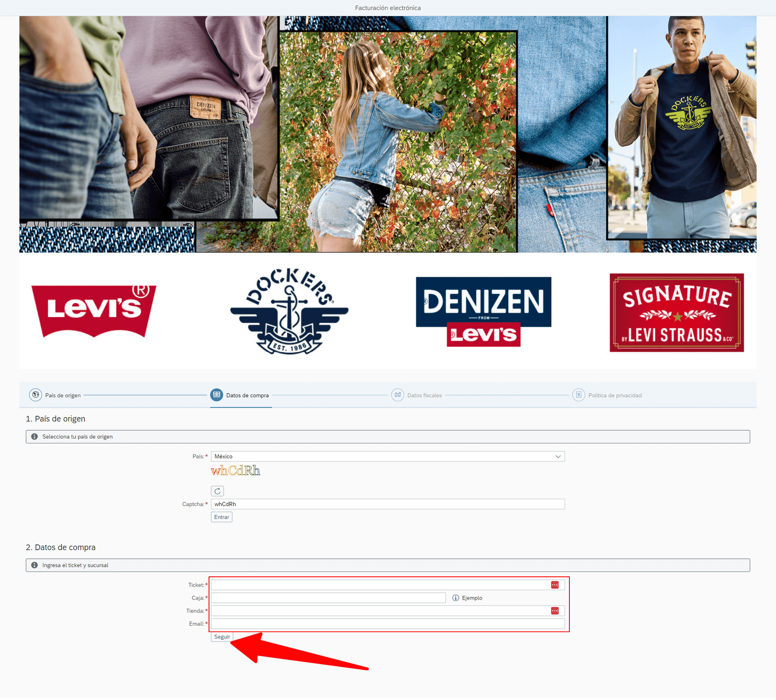 como facturar levis mexico 2