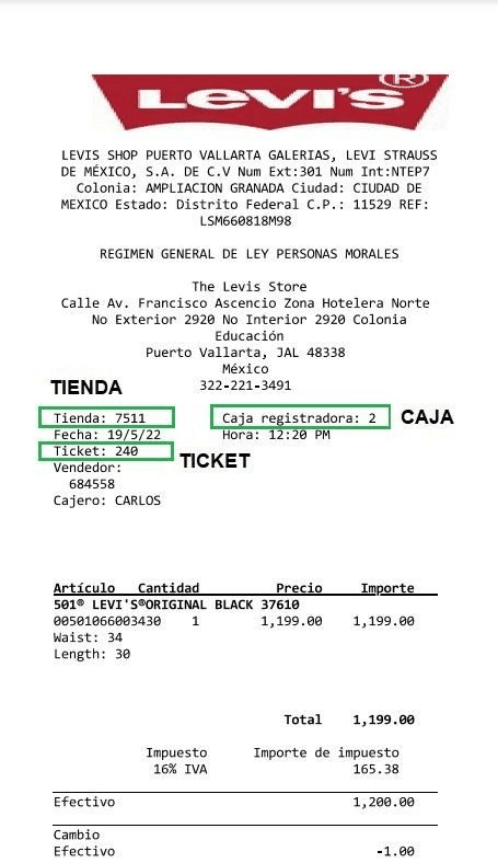 como facturar levis