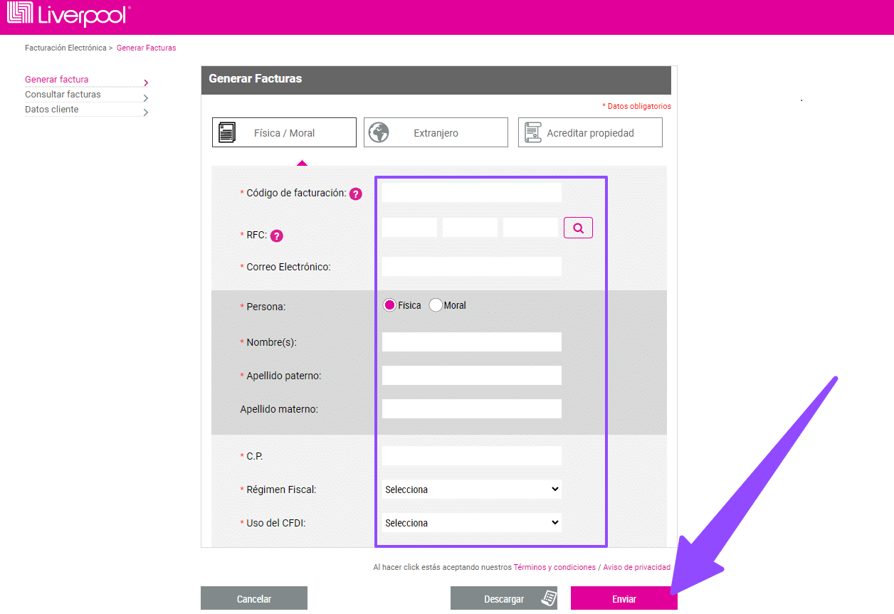 como facturar liverpool 2
