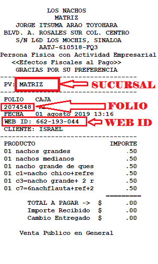 como facturar los nachos