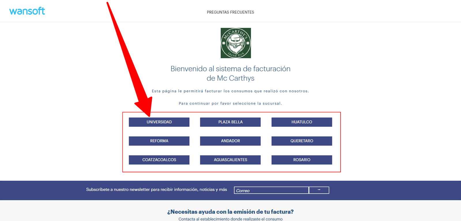 como facturar mccarthys