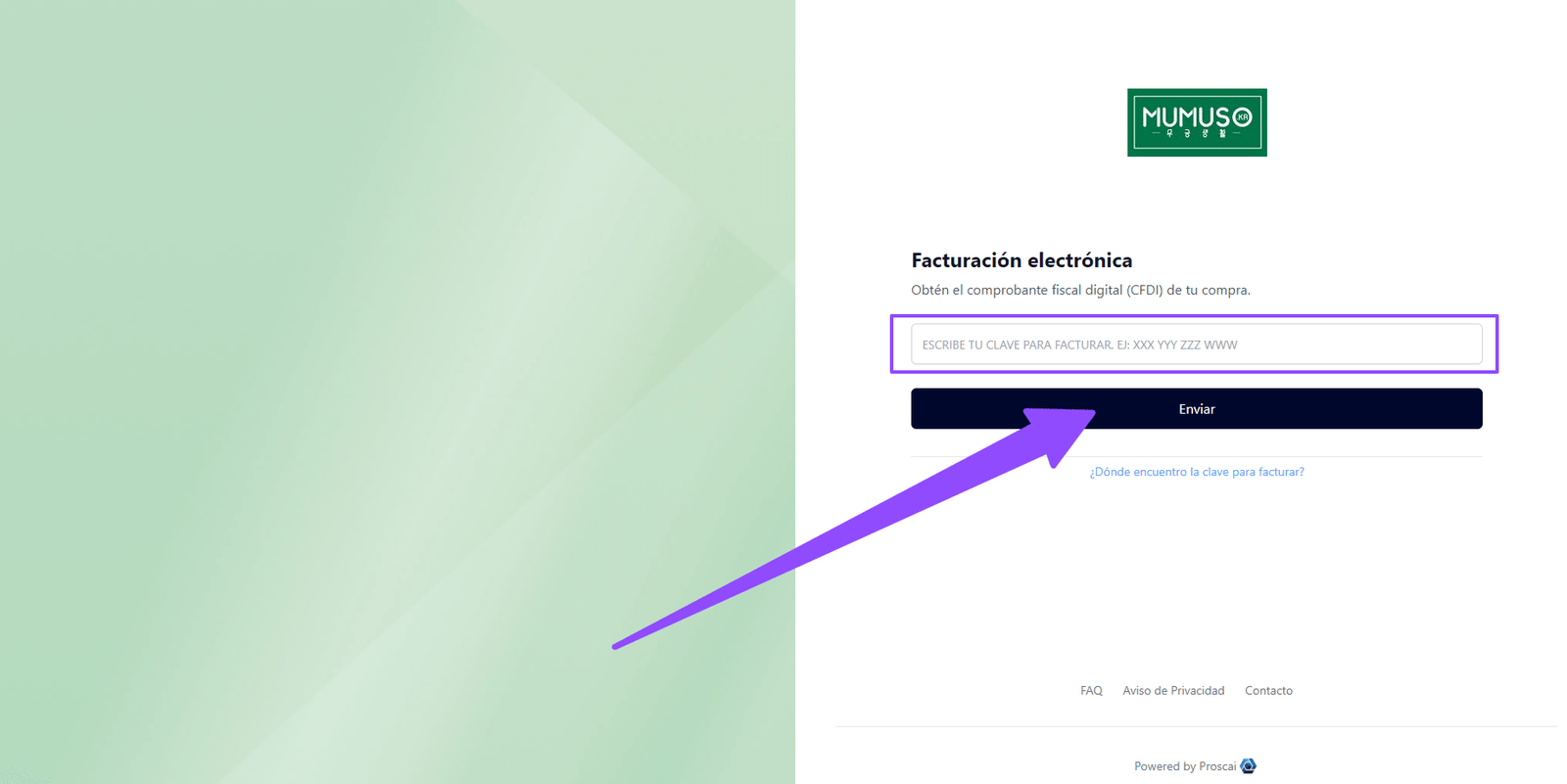 como facturar mumuso 1