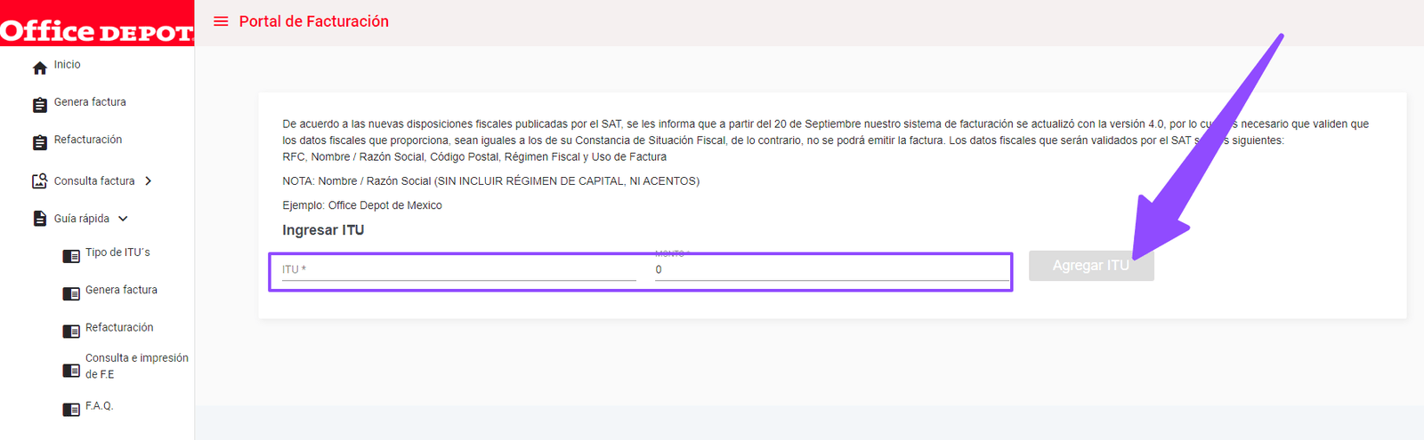 como facturar office depot 1