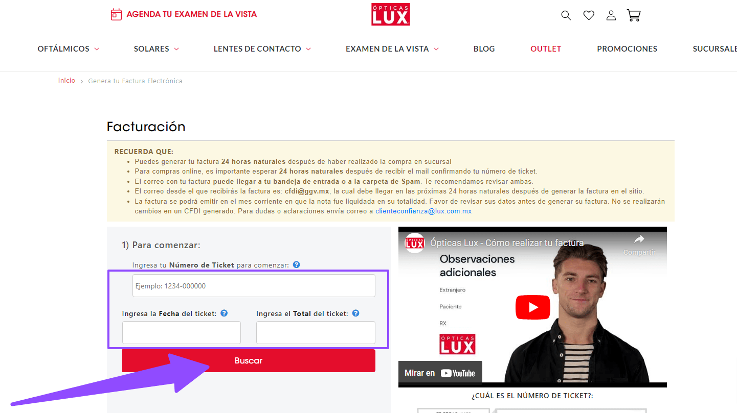 como facturar opticas