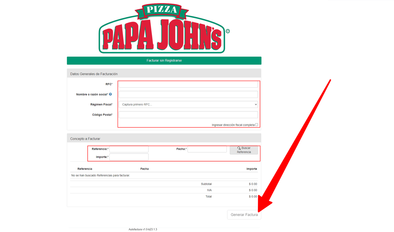 como facturar papa johns como facturar papa johns