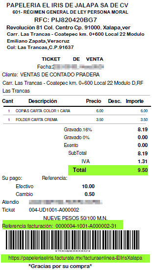 como facturar papeleria el iris