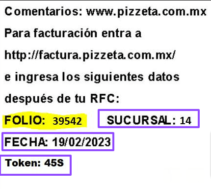 como facturar pizzeta