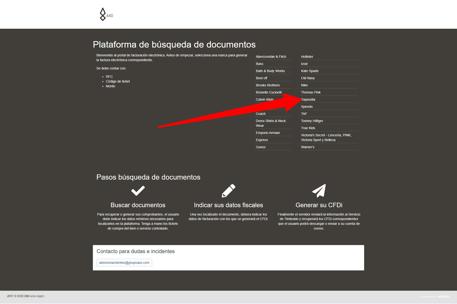 como facturar rapsodia