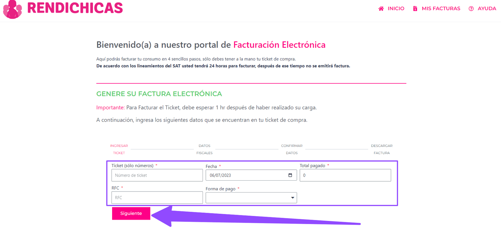 como facturar rendichicas 1