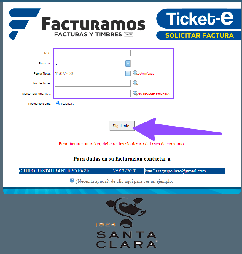 como facturar santa clara 2