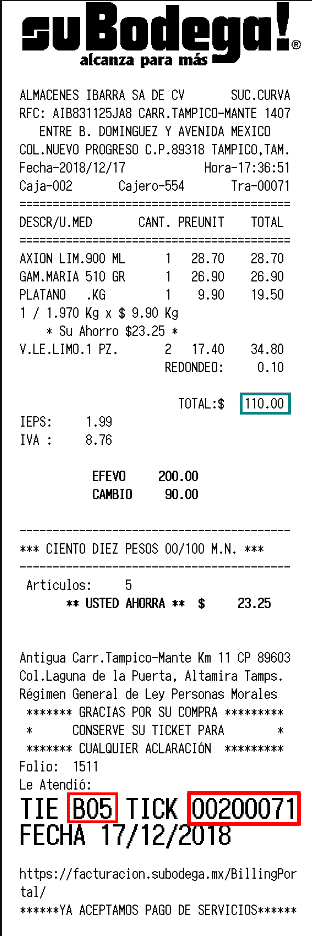 como facturar subodega