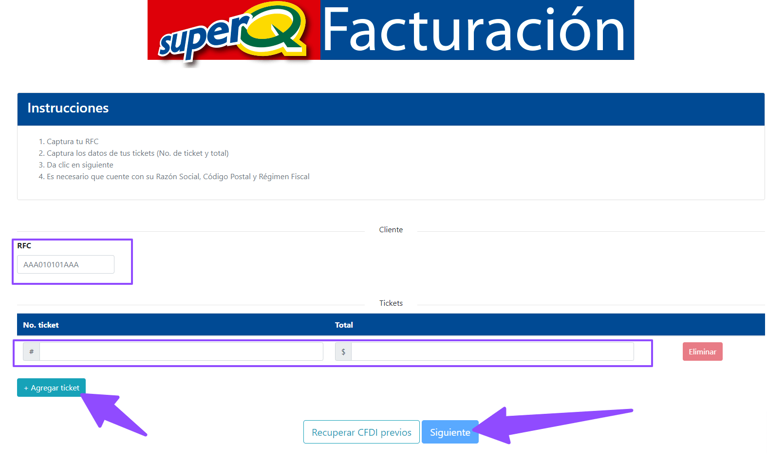 como facturar super q