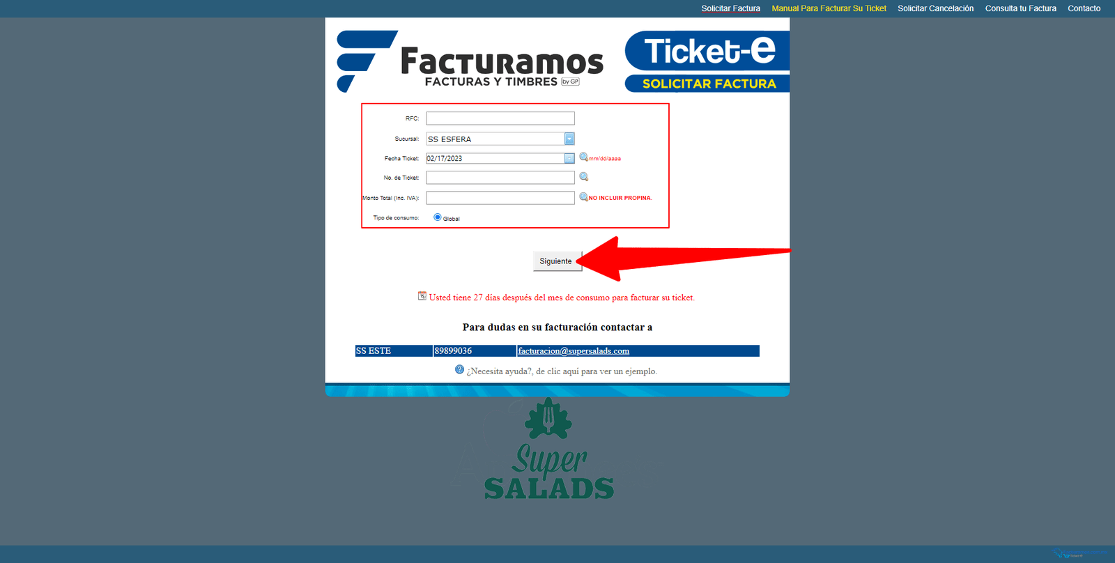 como facturar super salads 2 como facturar super salads 2