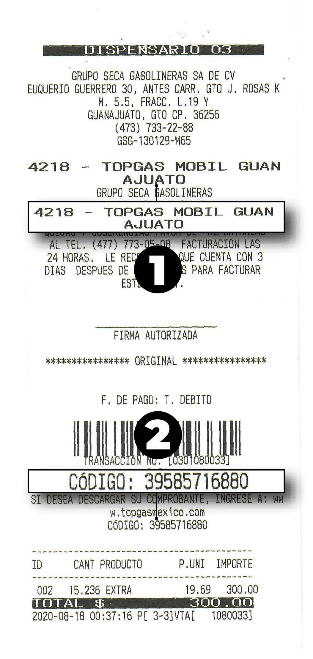 como facturar topgas