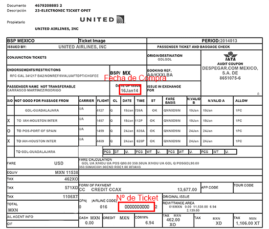 como facturar united airlines
