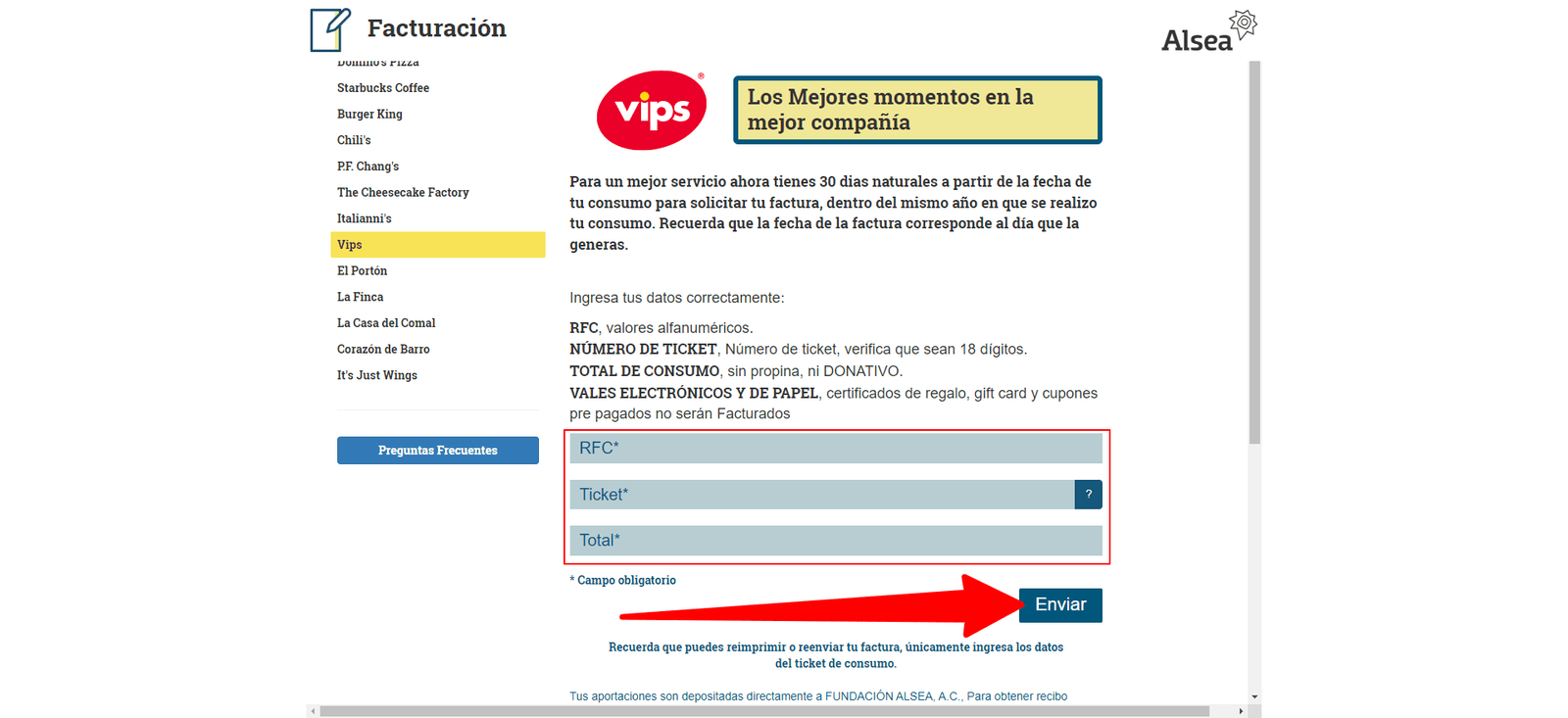 como facturar vips 1