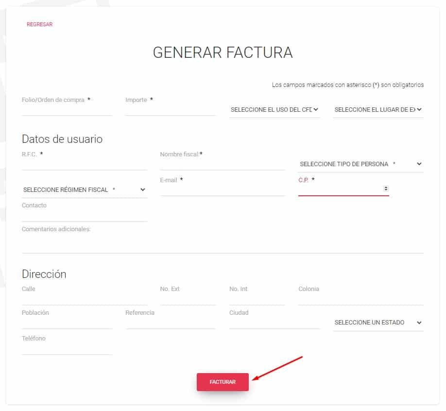 Facturacion Delicias del Contry Datos del ticket y fiscales