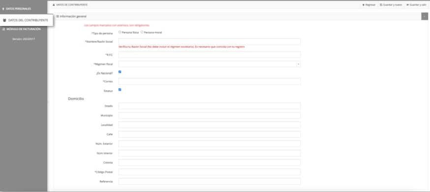 Facturacion Macrolibramiento Mexiquense Datos contribuyente
