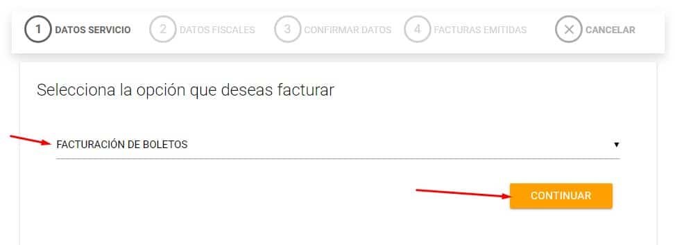 Facturacion PrimeraPlus Boton Boletos