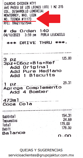 Facturar Jaktur numero tienda